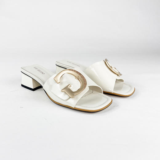 IUIU SECOND 夏季时尚字母扣方头粗跟凉拖鞋U20BJ23361 商品图5