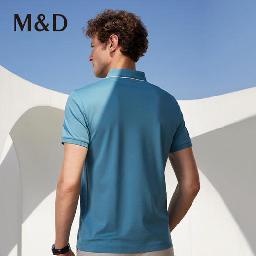 MD名盾桑蚕丝翻领商务休闲短袖polo衫夏季男士薄半袖纯色T恤 商品图3