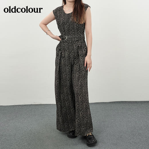 oldcolour夏圆领碎花收腰显瘦无袖连体裤休闲N21123183 商品图1