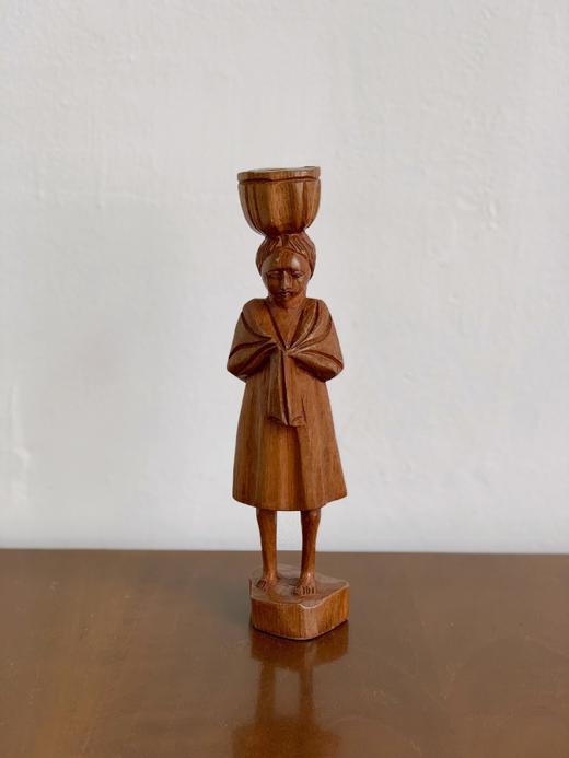 东南亚中古木雕 背着婴儿的少女形象X0274 商品图0