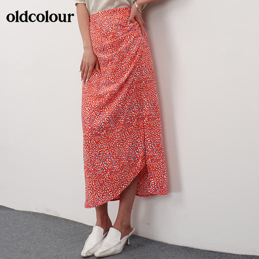 oldcolour21夏印花开叉显瘦设计感小众半身裙N21063177 商品图3
