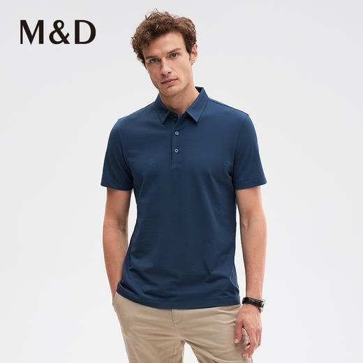 M＆D/名盾桑蚕丝翻领商务休闲男装Polo衫夏季新款纯色短袖T恤男 商品图0