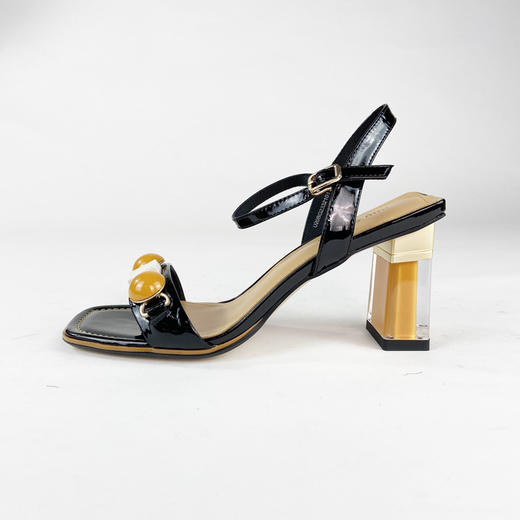 IUIU SECOND 夏季方头糖果一字带露趾高跟凉鞋U20BG23321 商品图2