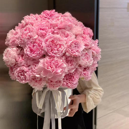 高端定制荷兰粉莎拉芍药花礼品花束 - 广之礼同城鲜花旗舰店