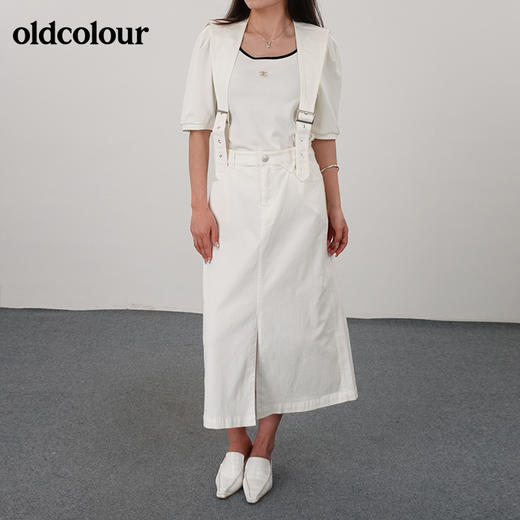 oldcolour21夏简约休闲设计感高腰背带裙N21065117 商品图2