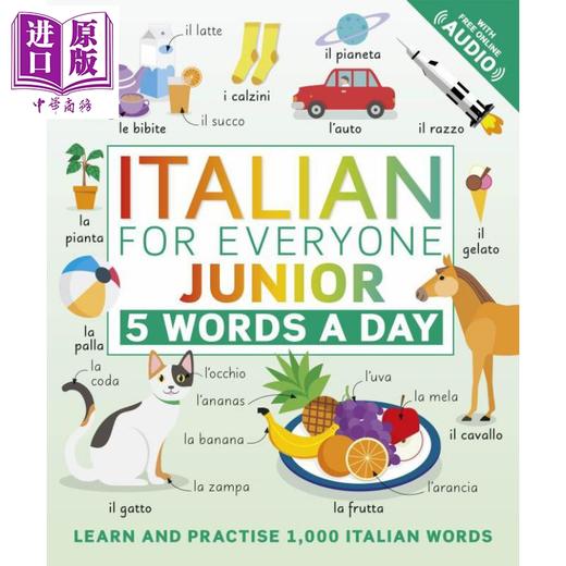【中商原版】Italian for Everyone Junior 5 Words a Day DK 人人学意大利语 青少版 一天5个单词 英文原版 语言词汇练习学习 商品图1