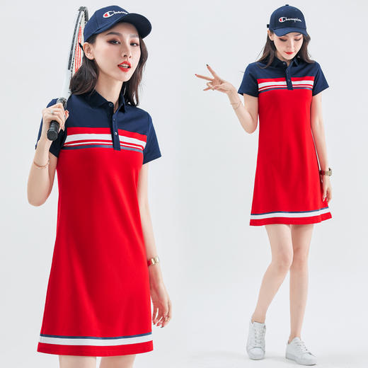 SP1203夏季中长款休闲t恤裙休闲a字运动裙 商品图2