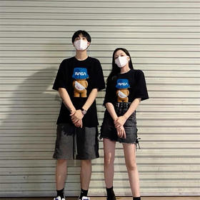 【潮流时尚不掉色】NASA联名潮牌短袖T恤2件