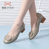 信诺 真皮舒适女鞋 妈妈鞋夏款透气凉鞋中跟中年软底气质粗跟单鞋22C1931-011 商品缩略图0