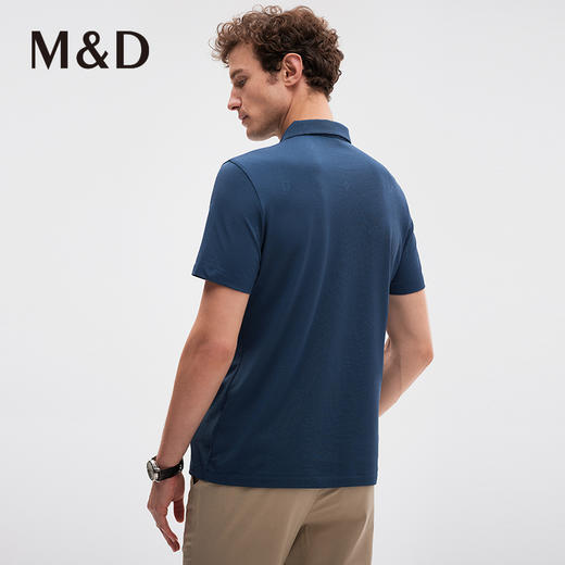 M＆D/名盾桑蚕丝翻领商务休闲男装Polo衫夏季新款纯色短袖T恤男 商品图3