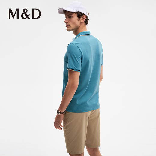 MD名盾长绒棉翻领短袖Polo衫夏季商务休闲男士合身T恤上衣 商品图3