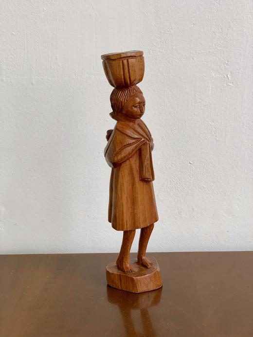 东南亚中古木雕 背着婴儿的少女形象X0274 商品图7