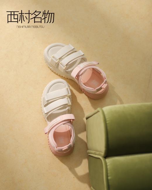 西村名物沙滩鞋2022夏季新款商场同款时尚褶皱厚底休闲凉鞋T22BG25111 商品图5