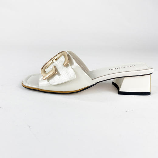 IUIU SECOND 夏季时尚字母扣方头粗跟凉拖鞋U20BJ23361 商品图8