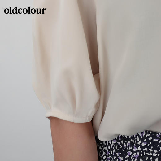 oldcolour21夏洋气减龄泡泡袖高级感V领衬衫百搭N21012135 商品图3