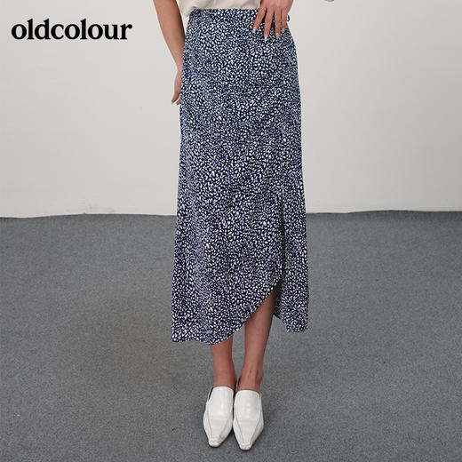 oldcolour21夏印花开叉显瘦设计感小众半身裙N21063177 商品图1
