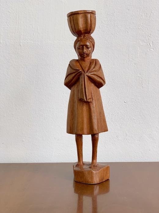 东南亚中古木雕 背着婴儿的少女形象X0274 商品图2