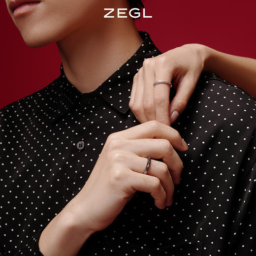 ZEGL设计师925纯银莫比乌斯环情侣戒指开口对戒情人节礼物送女友 商品图1