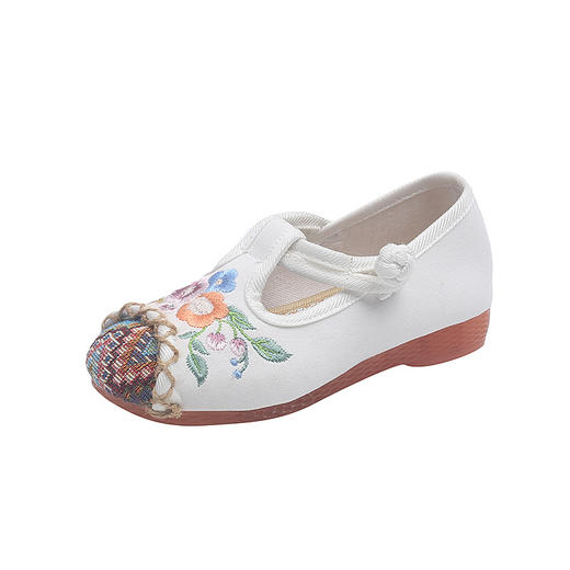 儿童汉服鞋子软底民族风复古女童绣花布鞋 BS-T22-11 商品图4