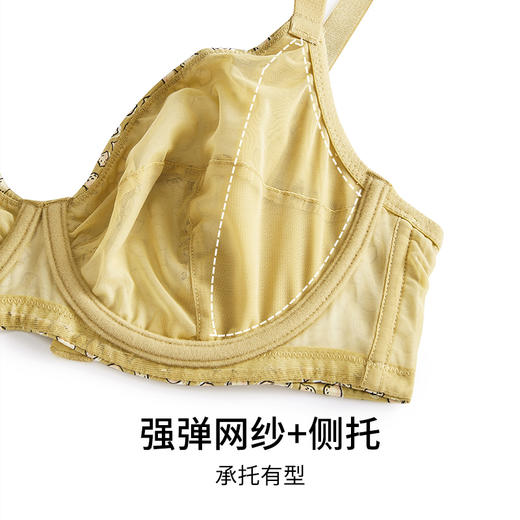 HSIA遐内衣女夏薄款光面胸罩柠檬印花有钢圈上托大胸显小文胸套装 商品图4