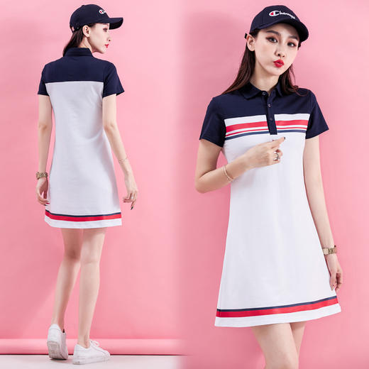 SP1203夏季中长款休闲t恤裙休闲a字运动裙 商品图3