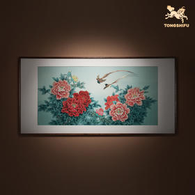 铜师傅 手工錾刻 铜雕画《繁花似锦》装饰画