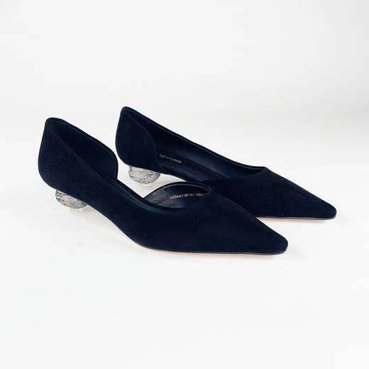 IUIU SECOND 彩色甜心尖头羊皮绒面浅口单鞋侧空鞋U20AH17671 商品图9