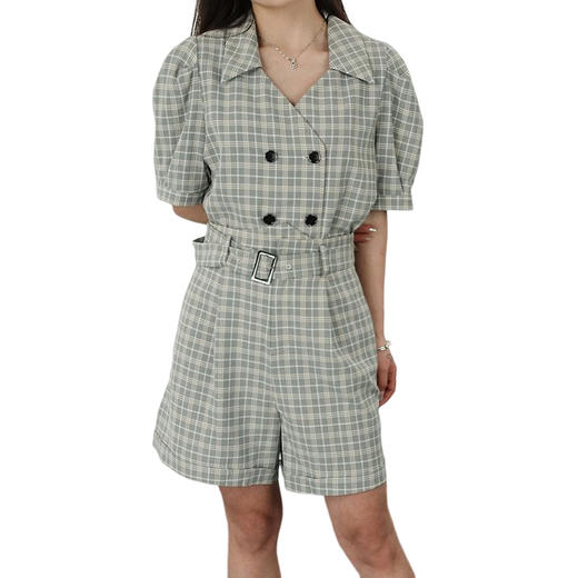 oldcolour夏法式复古收腰显瘦气质西装套装N21141184 商品图4