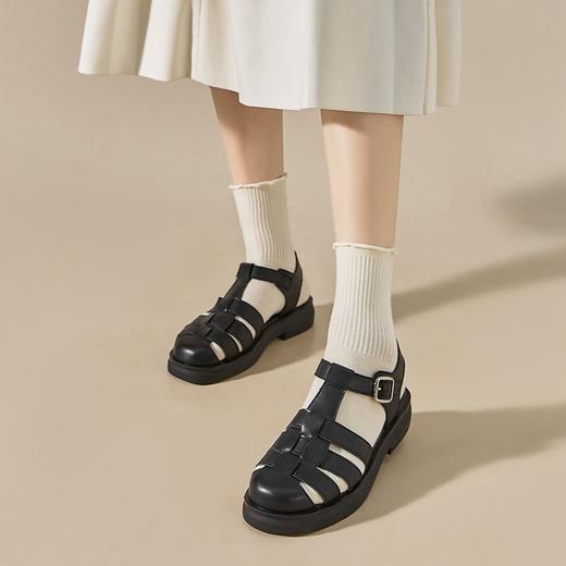 ZHR包头凉鞋女2022年新款夏季复古平底罗马鞋百搭软底沙滩鞋 商品图7