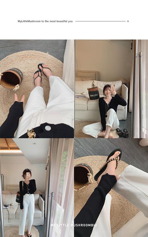 不退不换 介意慎拍！ 八分版XS 金蘑菇菇【空调小白牛】高质棉纤维！松紧腰白色直筒牛仔裤 商品图4