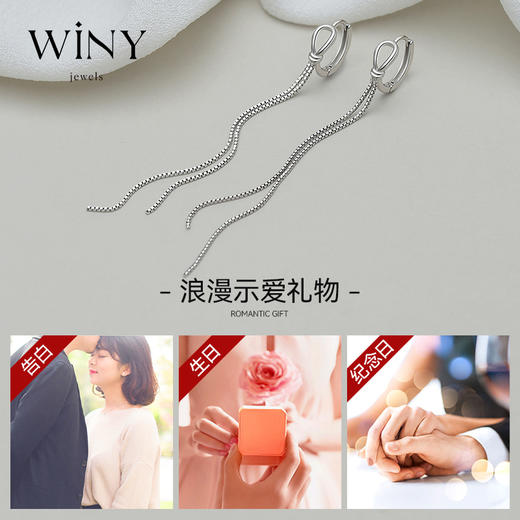 Winy925纯银流苏耳线耳饰送女友闺蜜老婆爱人节日生日礼物 商品图1