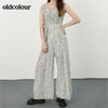 oldcolour夏圆领碎花收腰显瘦无袖连体裤休闲N21123183 商品缩略图0