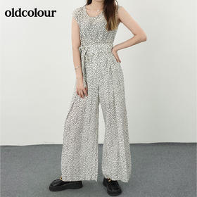 oldcolour夏圆领碎花收腰显瘦无袖连体裤休闲N21123183