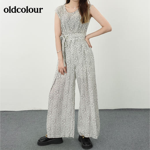 oldcolour夏圆领碎花收腰显瘦无袖连体裤休闲N21123183 商品图0