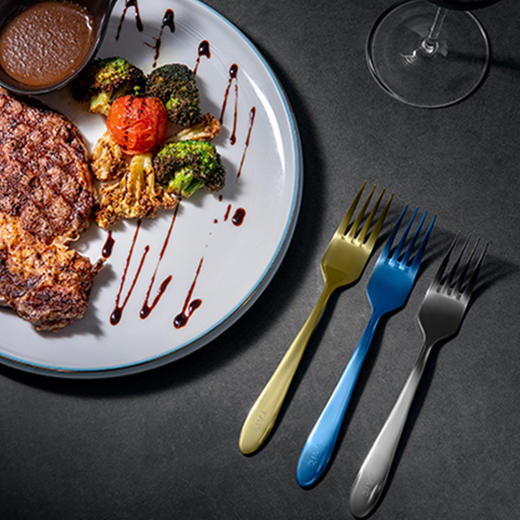 TAIC太可纯钛西餐刀叉套装/水果叉(皓月银） 商品图3