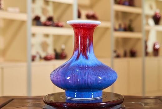 邓希平;彩色丝毛釉扁肚瓶 商品图0