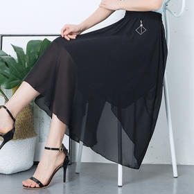 雪纺新款小清新半身裙仙女裙大摆纯色松紧腰MYX-XH927