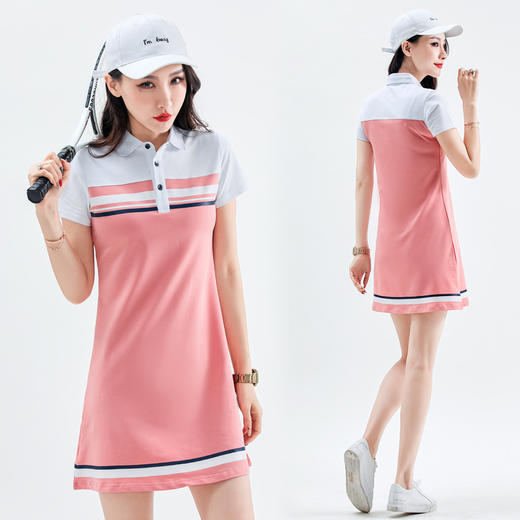 SP1203夏季中长款休闲t恤裙休闲a字运动裙 商品图1