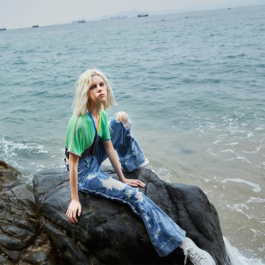 撞色拼接针织上衣 商品图3