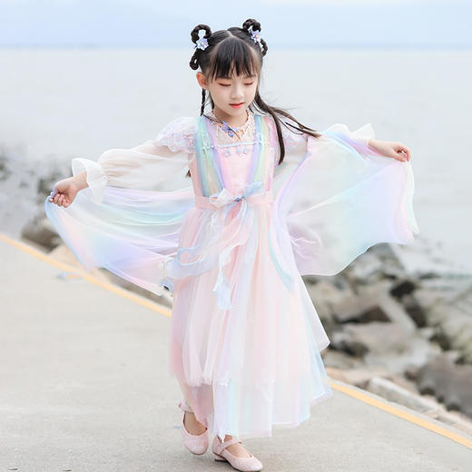 小嫒記春夏新款女童汉服国风中式时装周走秀款——霓裳齐腰襦裙 商品图2