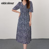 oldcolour21夏V领气质收腰显瘦碎花连衣裙N21101159 商品缩略图1