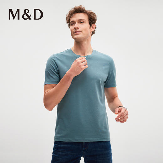 MD名盾酷派丝桑蚕丝速干圆领T恤夏季新款男士休闲棉短袖上衣 商品图1