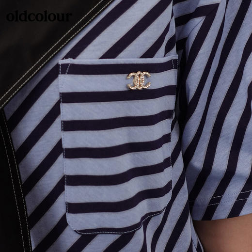 oldcolour21夏商场同款条纹T恤短袖连衣裙N21101501G 商品图3