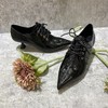 IUIU SECOND 春秋质感鱼皮革尖头绑带深口单鞋U20CM31981 商品缩略图2