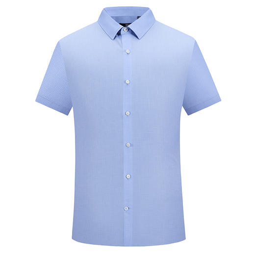 名盾DP免烫提花格纹短袖方领正装纯棉百搭男士衬衫夏季新 商品图4