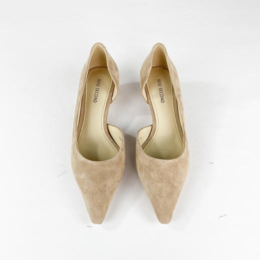 IUIU SECOND 彩色甜心尖头羊皮绒面浅口单鞋侧空鞋U20AH17671 商品图7