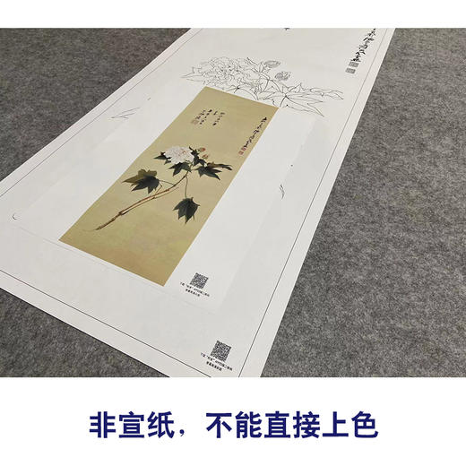 张大千-竖幅工笔花鸟白描底稿-QD26 商品图2
