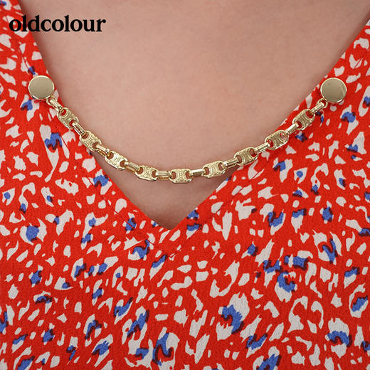 oldcolour夏高腰显瘦气质小v领碎花连衣裙N21101161 商品图2