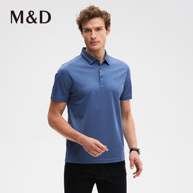 MD名盾翻领短袖蓝色商务Polo衫夏季男士百搭合身T恤男