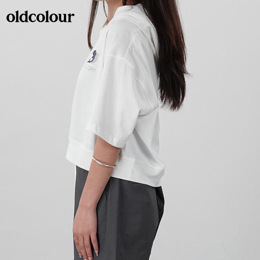 oldcolour21夏设计感抽绳休闲上衣女装T恤N21021163 商品图2